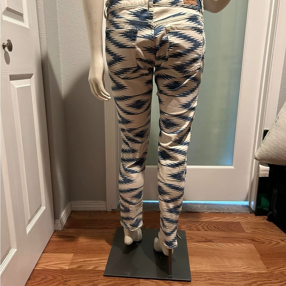 Denim & Supply Ralph Lauren Blue and Cream Patterned Skinny Pants - Picture 4 of 5